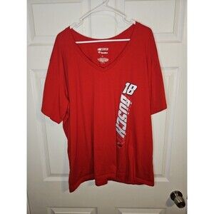 Kyle Busch T Shirt Nascar Mens Size 2XL Red Fanatics #18 Short Sleeve V Neck